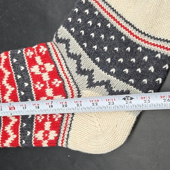 NEW CAROLINE Pottery Barn Christmas Holiday Stocking Wool Blend Fair Isle - Picture 5 of 8